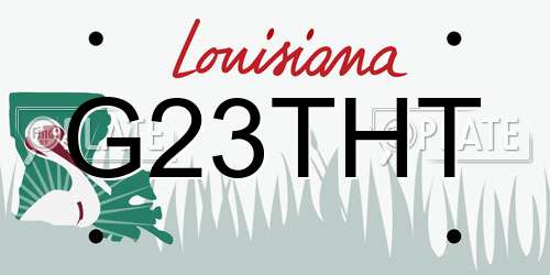 G23THT Louisiana License Plate