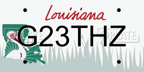 G23THZ Louisiana License Plate