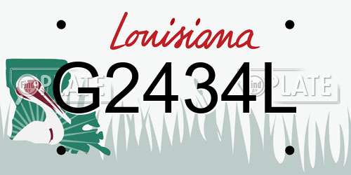 G2434L Louisiana License Plate