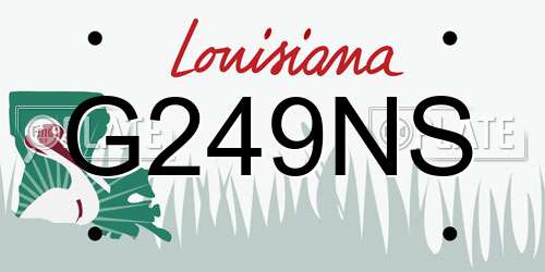 G249NS Louisiana License Plate