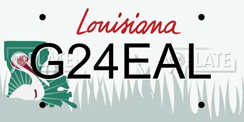 G24EAL Louisiana License Plate