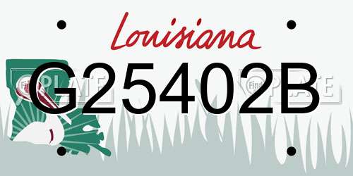 G25402B Louisiana License Plate