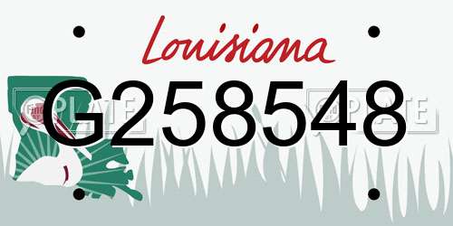 G258548 Louisiana License Plate