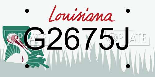 G2675J Louisiana License Plate