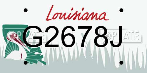 G2678J Louisiana License Plate
