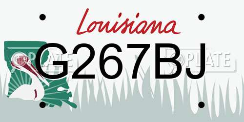 G267BJ Louisiana License Plate