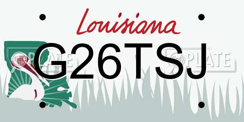 G26TSJ Louisiana License Plate
