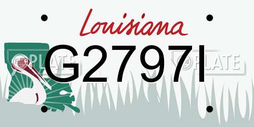 G2797I Louisiana License Plate