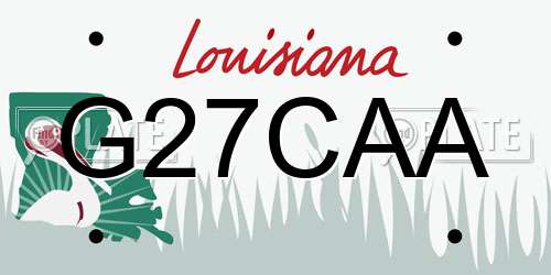 G27CAA Louisiana License Plate
