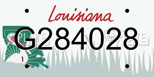 G284028 Louisiana License Plate