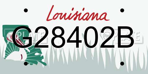G28402B Louisiana License Plate
