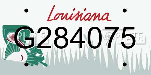 G284075 Louisiana License Plate