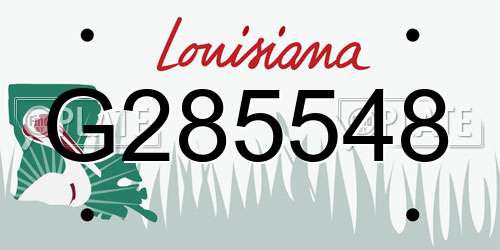 G285548 Louisiana License Plate