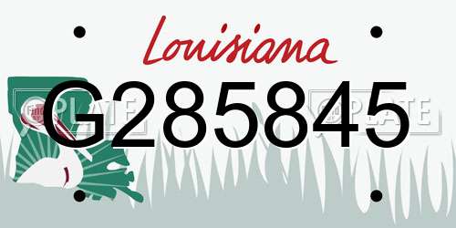 G285845 Louisiana License Plate