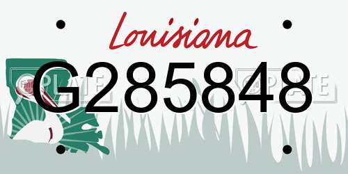 G285848 Louisiana License Plate