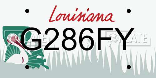 G286FY Louisiana License Plate