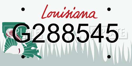 G288545 Louisiana License Plate