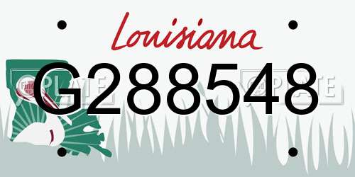 G288548 Louisiana License Plate