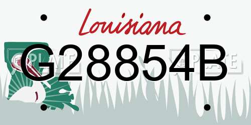 G28854B Louisiana License Plate