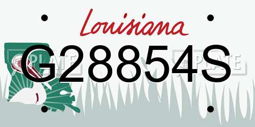 G28854S Louisiana License Plate