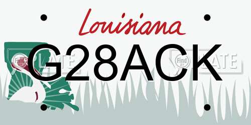 G28ACK Louisiana License Plate