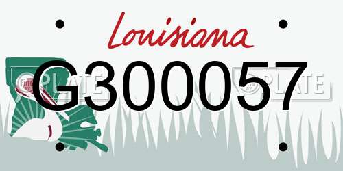 G300057 Louisiana License Plate