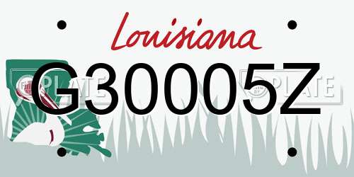G30005Z Louisiana License Plate