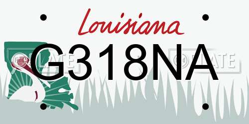 G318NA Louisiana License Plate