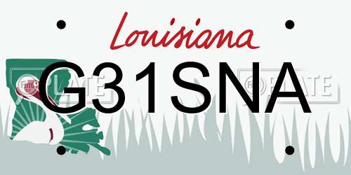 G31SNA Louisiana License Plate