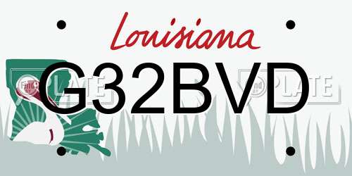 G32BVD Louisiana License Plate