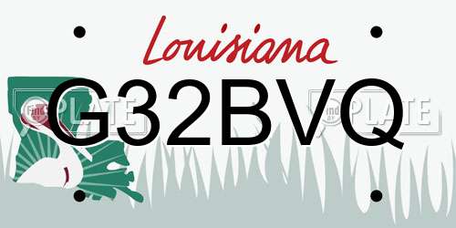 G32BVQ Louisiana License Plate