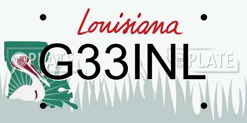 G33INL Louisiana License Plate