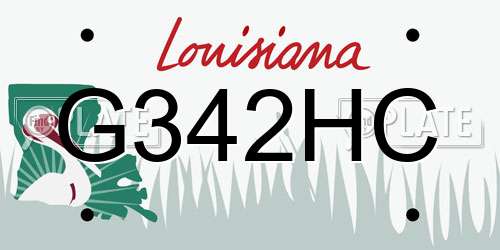 G342HC Louisiana License Plate