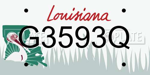 G3593Q Louisiana License Plate