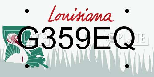 G359EQ Louisiana License Plate