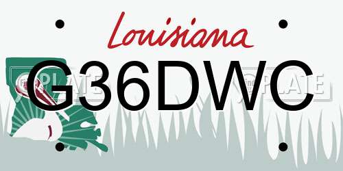 G36DWC Louisiana License Plate