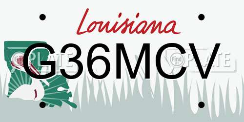 G36MCV Louisiana License Plate