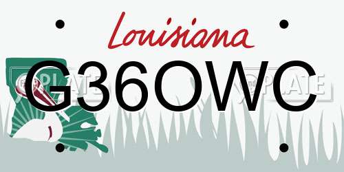 G36OWC Louisiana License Plate