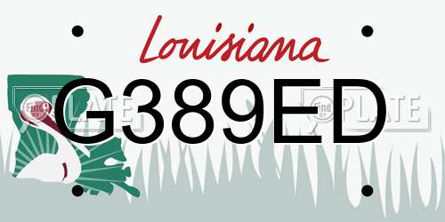 G389ED Louisiana License Plate