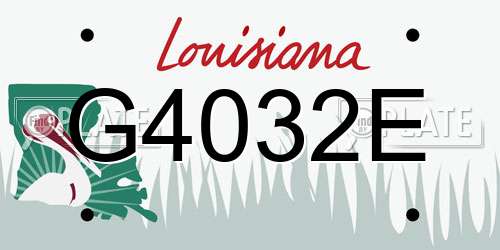 G4032E Louisiana License Plate