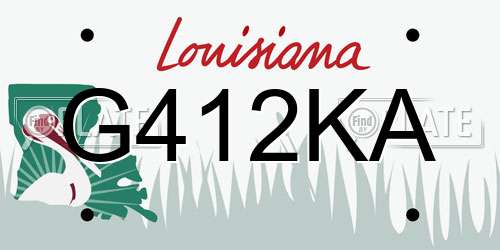 G412KA Louisiana License Plate