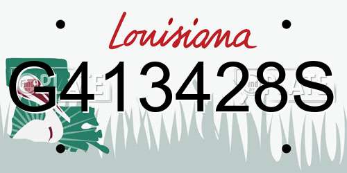 G413428S Louisiana License Plate