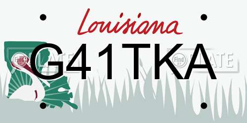 G41TKA Louisiana License Plate