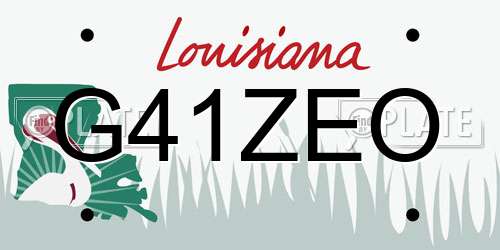 G41ZEO Louisiana License Plate