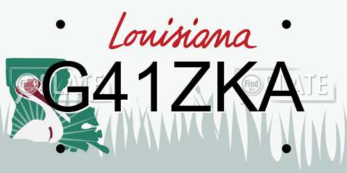 G41ZKA Louisiana License Plate