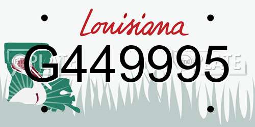 G449995 Louisiana License Plate