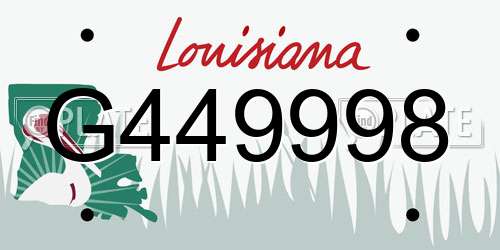 G449998 Louisiana License Plate