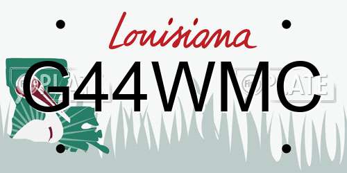 G44WMC Louisiana License Plate