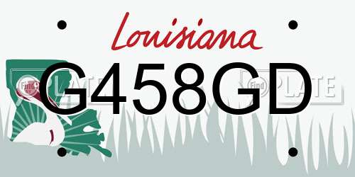 G458GD Louisiana License Plate