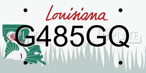 G485GQ Louisiana License Plate